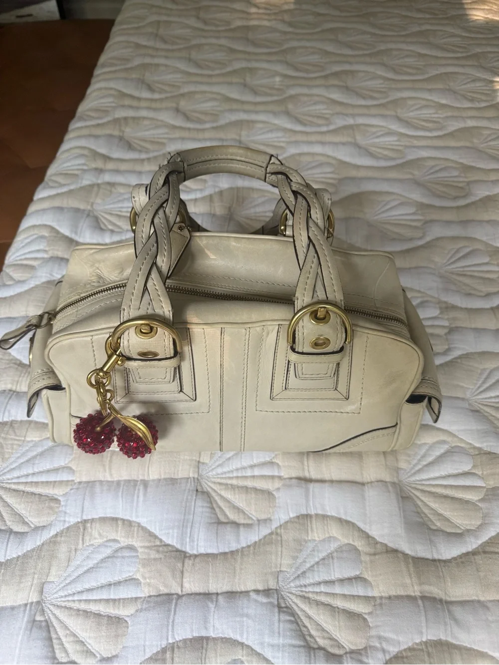 Coach Mia Satchel 10048 – Bone Glove-Tanned Leather | Rare Y2K Coach